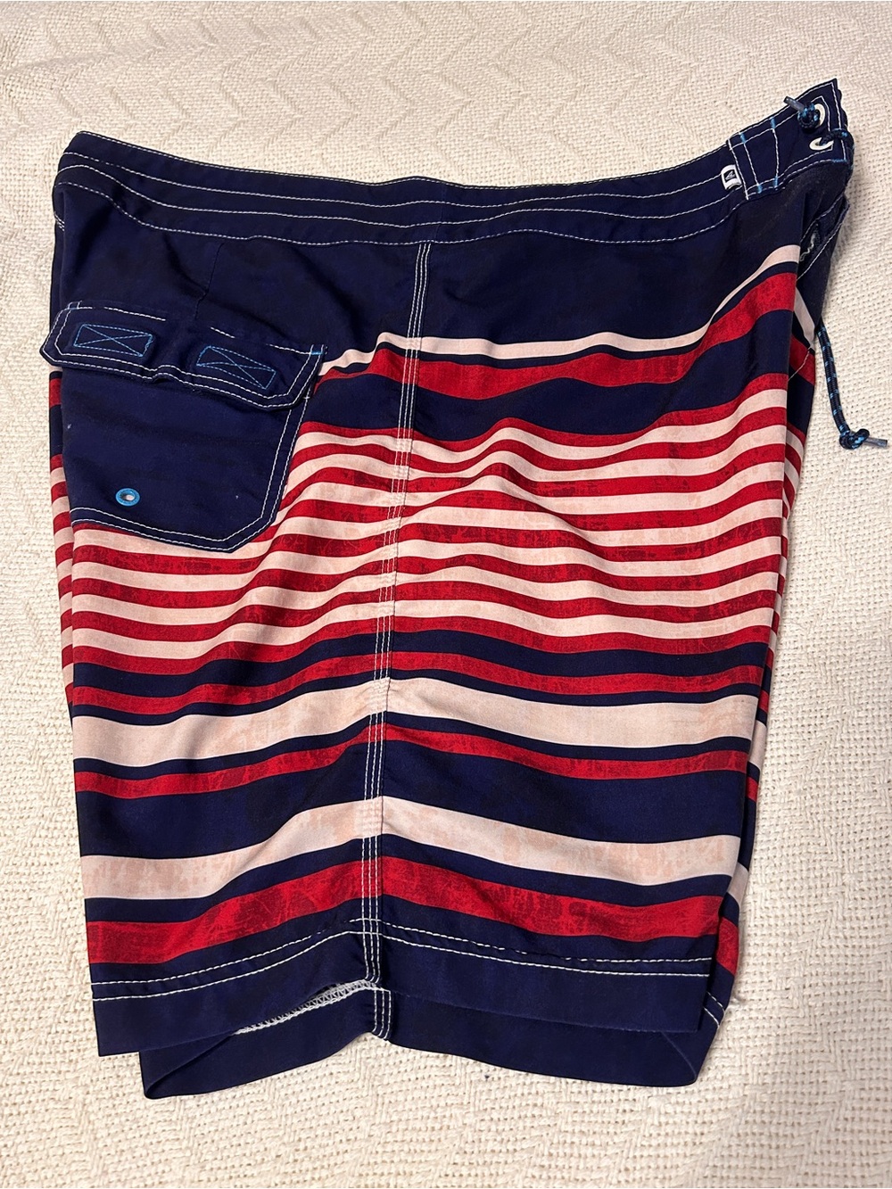 Sperry Navy, Red & Cream Striped Men's Athletic Board Shorts